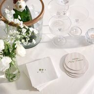 Cabana Stripes Wedding Day Coasters Olive Cardboard Circle