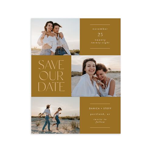 Windows Save the Date Petite Cards Umber Signature smooth Blank No Standard