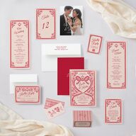 Vintage Heart Locket Place Cards Crimson Signature
