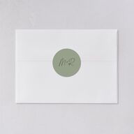 Fairytale Woodgrain Slab Wedding Stickers Pure White Circle