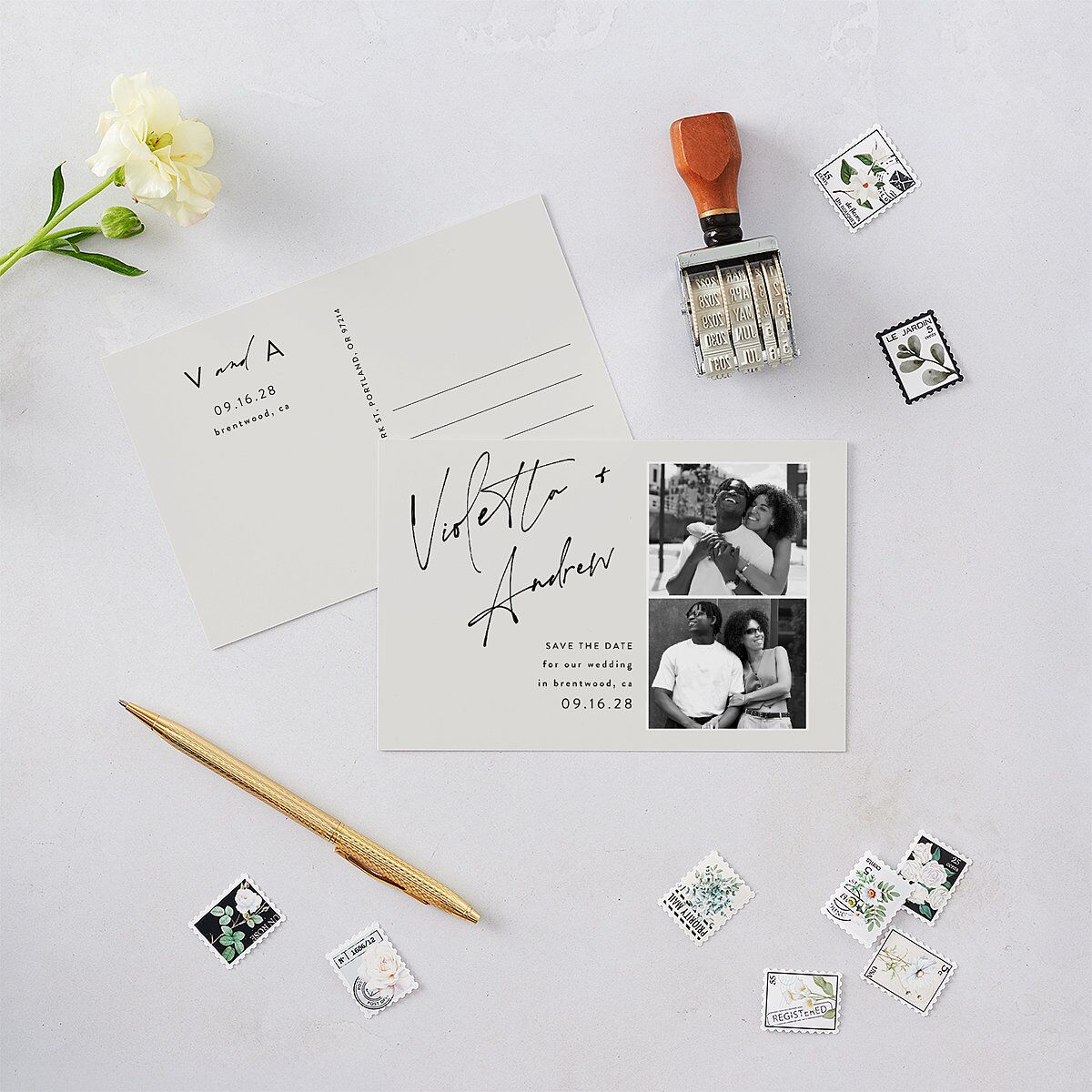 Signed Save the Date Postcards Licorice