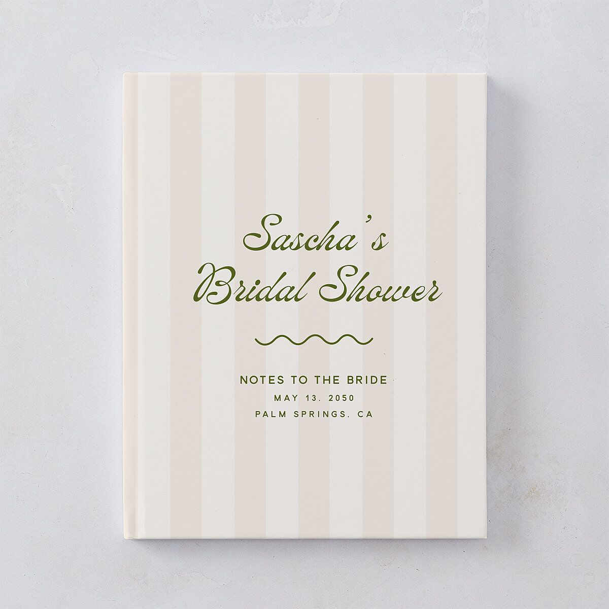 Cabana Stripes Bridal Shower Guest Books Olive