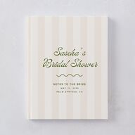 Cabana Stripes Bridal Shower Guest Books Olive