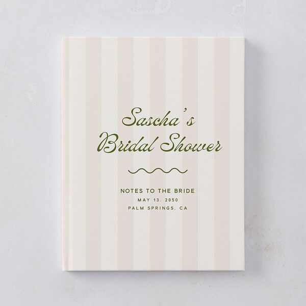 Cabana Stripes Bridal Shower Guest Books Olive