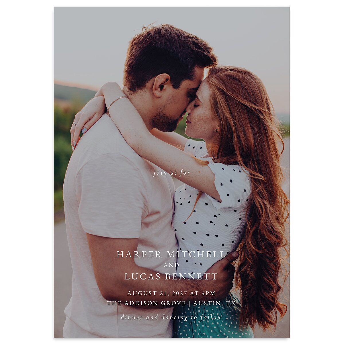 Gilded Photo Wedding Invitations