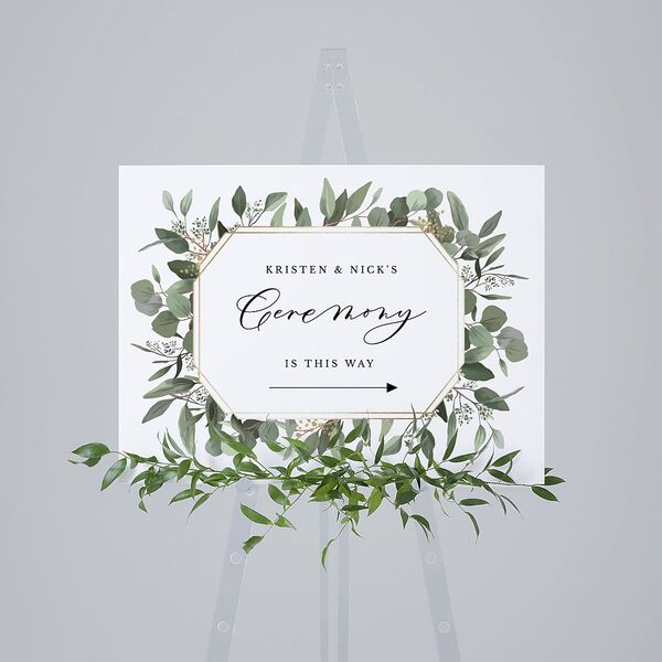 Eucalyptus Frame Standard Direction Sign Medium Pure White Standard Indoor Foam Core M Direction