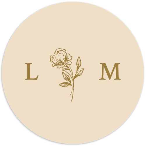 Elegant Typography Wedding Stickers Gold Circle