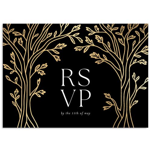 Arboretum Archway Foil Wedding Response Cards Gold Licorice Signature Standard