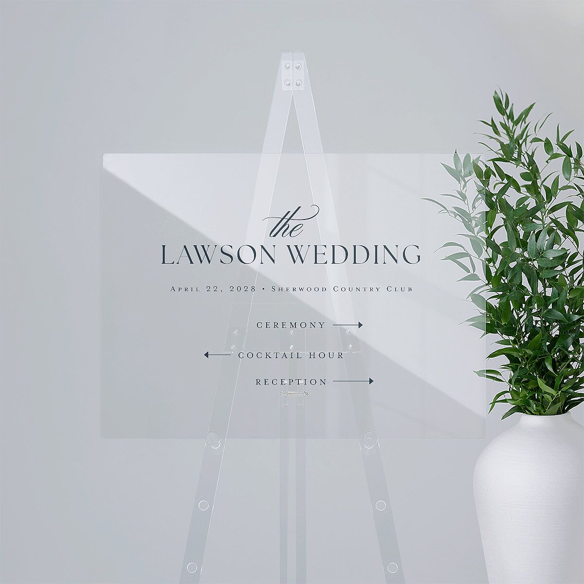Classic Picture Photo Acrylic Direction Sign Medium Dusty Blue Standard Acrylic M Direction