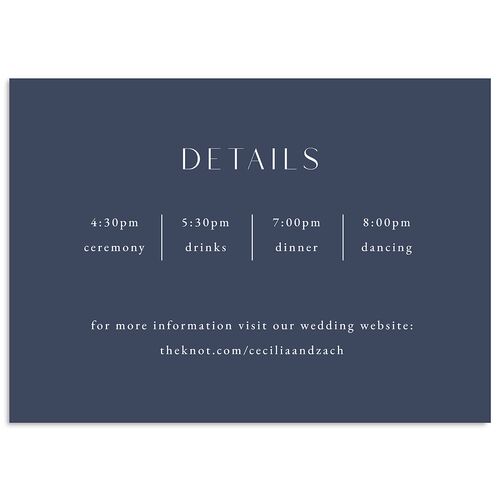 Simple Modern Monogram Itinerary Cards Moody Blue Signature Standard