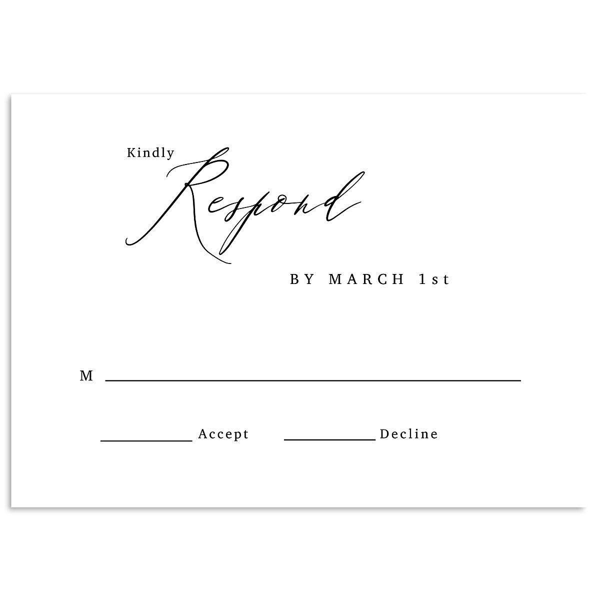 Minimal Calligraphy Wedding Response Cards