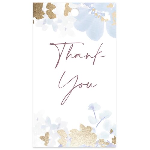 Hydrangea Garden Favor Gift Tags Gold Slate Signature