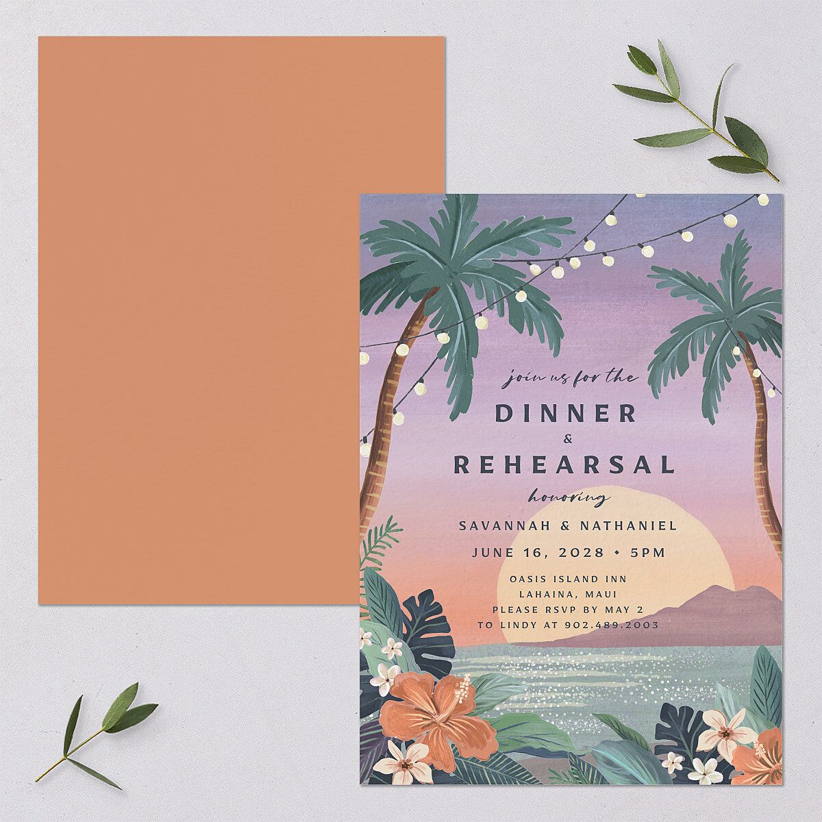 Vintage Island Rehearsal Dinner Invitations — view 1