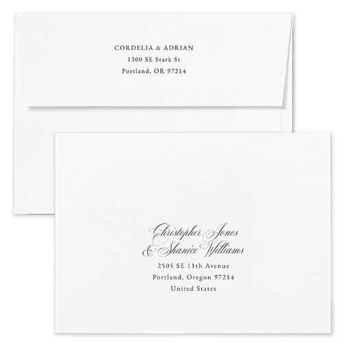 Ornate Lace Wedding Invitation Envelopes Terracotta Midnight Recipient Address Standard Signature