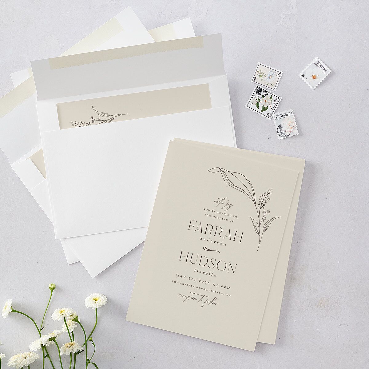 Accent Leaf Wedding Invitations — view 4