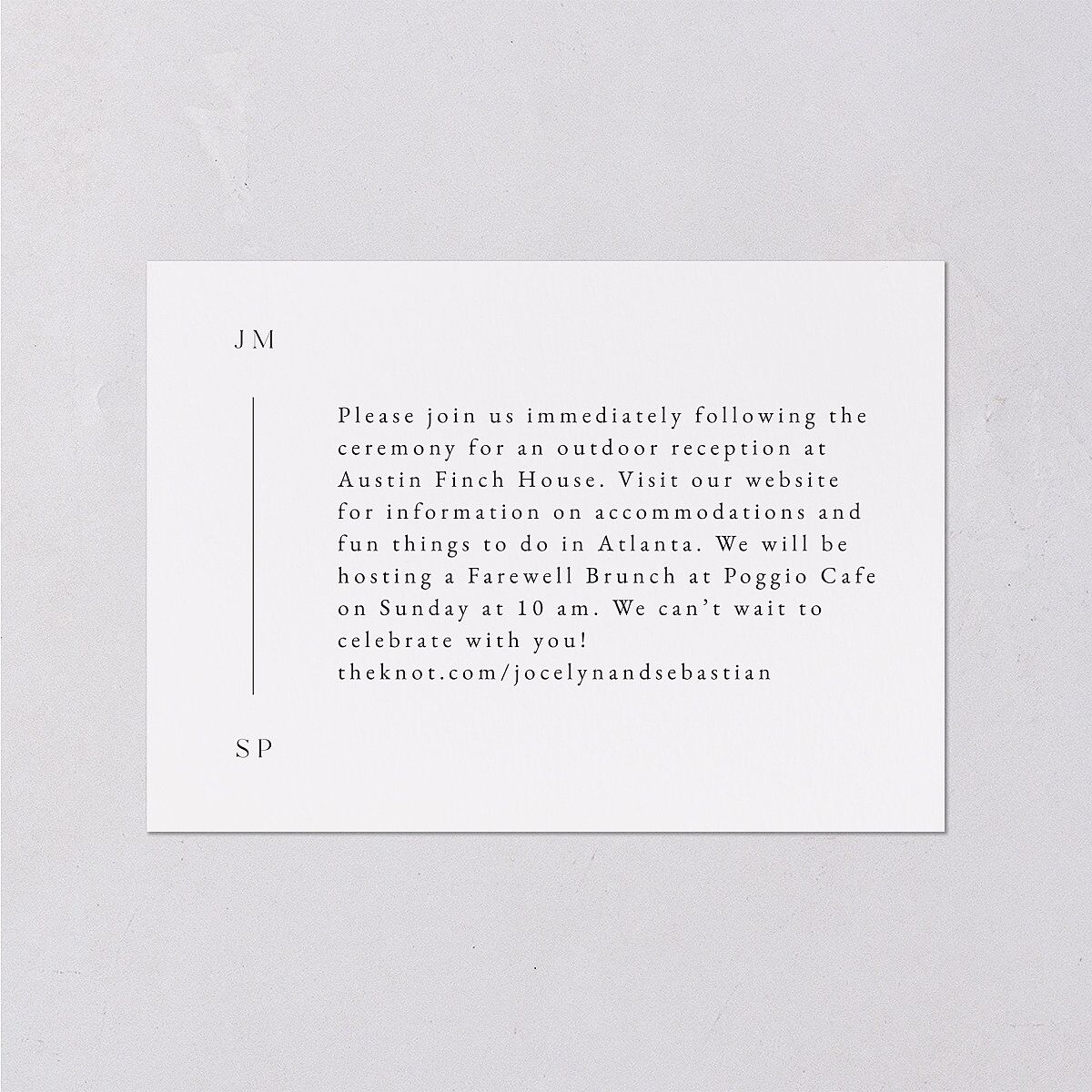 Floral Sketch Wedding Enclosure Cards Off-White Signature