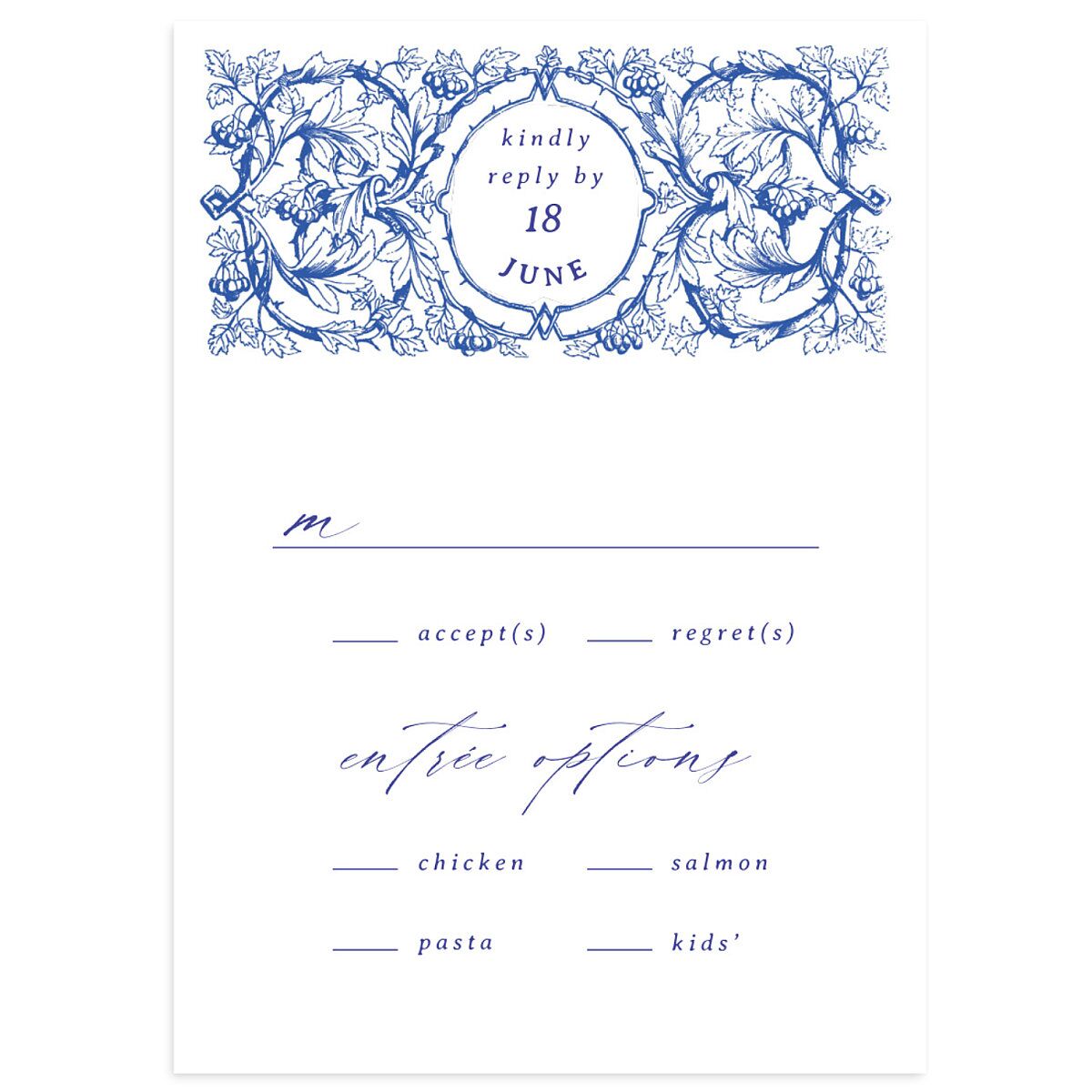 Vintage Toile Wedding Response Cards