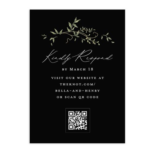 Dainty Fairytale Greenery QR Code RSVP Cards Licorice Signature Standard