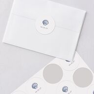 Classic Shell Wedding Stickers Royal Blue Circle