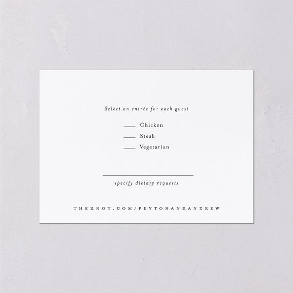 Greenery Laurel Foil Wedding Response Cards Pure White Gold Signature Standard