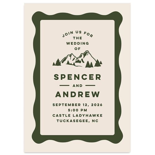 Adventure Icon Wedding Invitations Hunter Green Signature Blank No Standard
