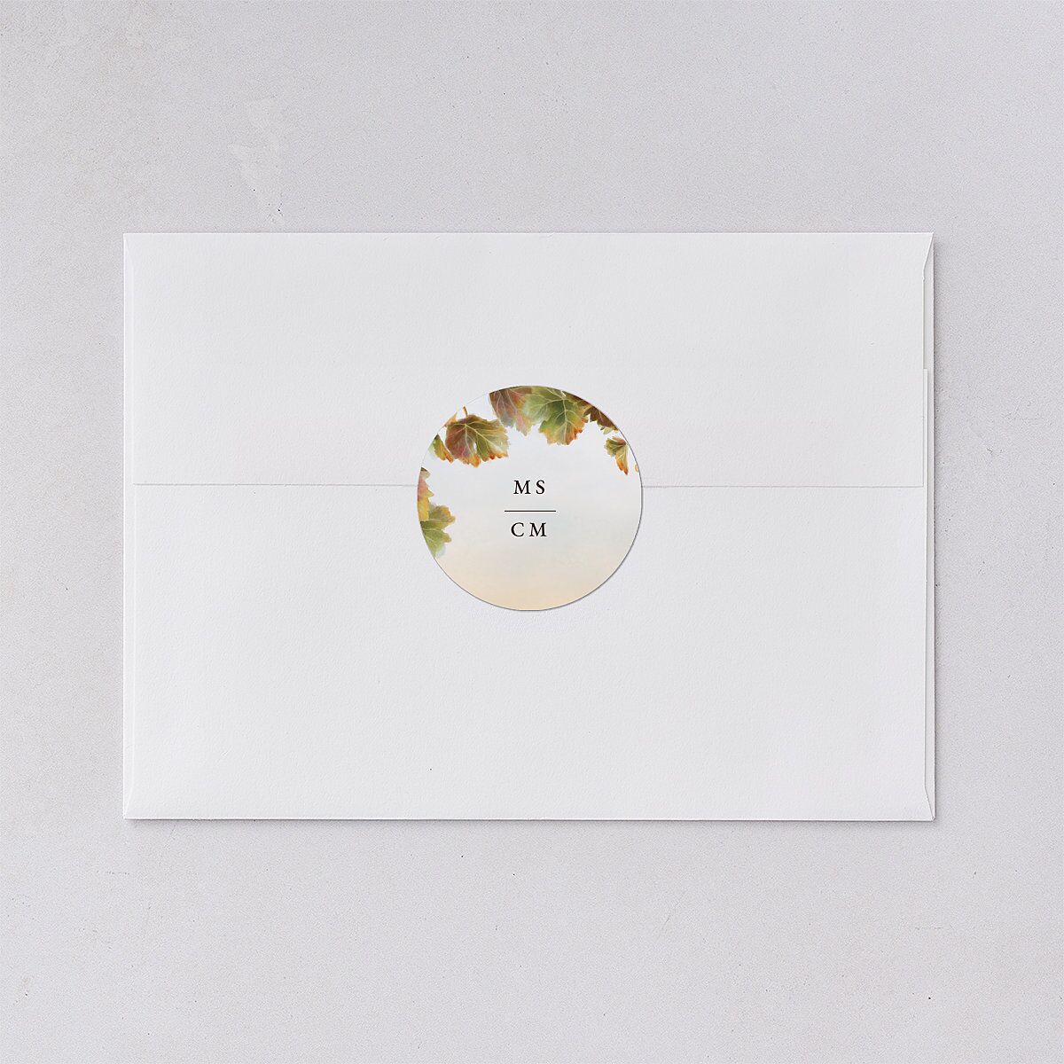 Romantic Vineyard Wedding Stickers Rust Circle