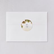 Romantic Vineyard Wedding Stickers Rust Circle