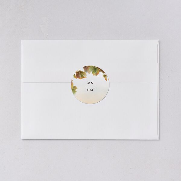 Romantic Vineyard Wedding Stickers Rust Circle