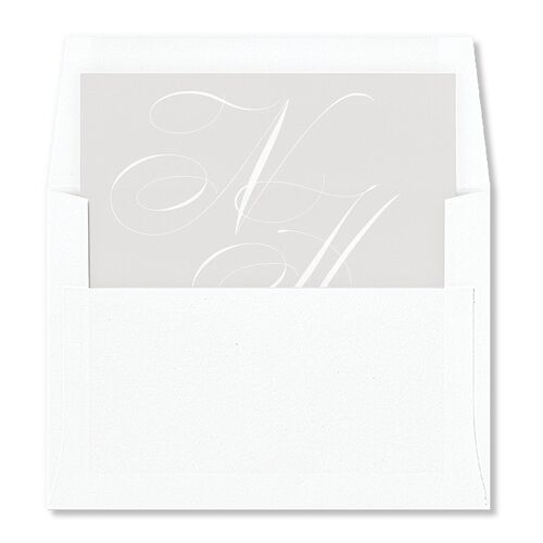 Elegant Monogram Standard Envelope Liners Pure White Standard