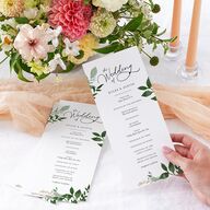 Leafy Frame Wedding Programs Hunter Green Signature