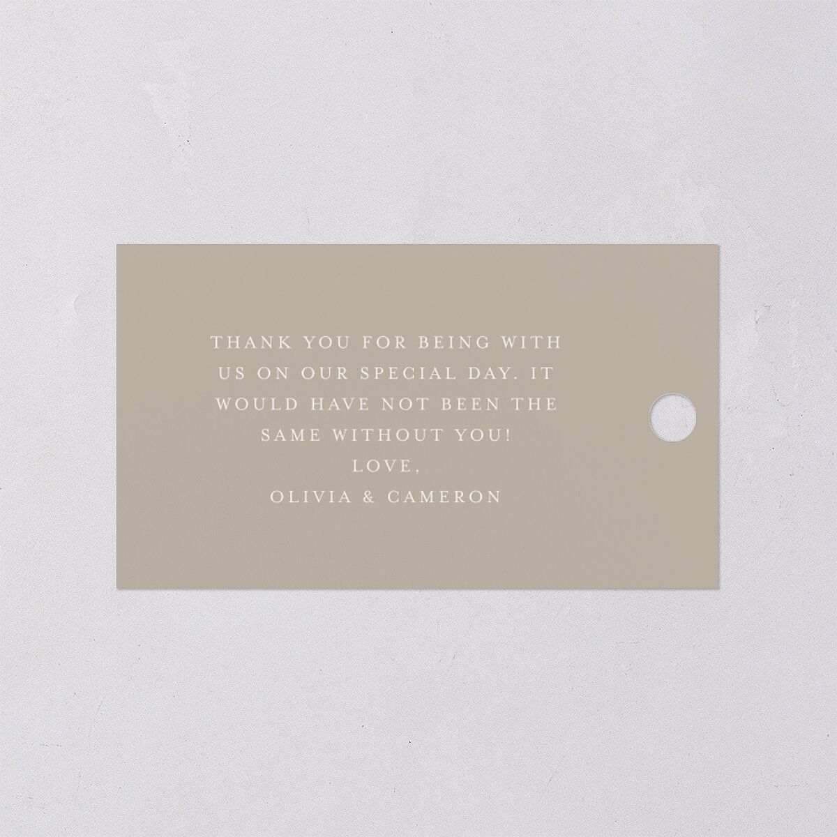 Photo Arch Favor Gift Tags Taupe Signature