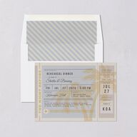 Retro Boarding Pass Travel Ticket Rehearsal Dinner Invitations Slate Signature Blank Standard
