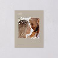Checked Save the Date Petite Cards Taupe Signature smooth Blank No