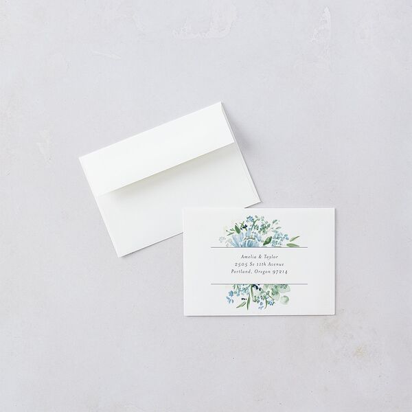 In Bloom Wedding Response Cards Moody Blue Signature Standard