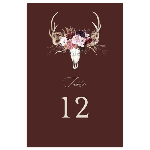 Gothic Antlers Table Numbers Chocolate Signature