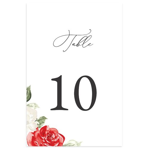 Romantic Garden Table Numbers Ruby Signature