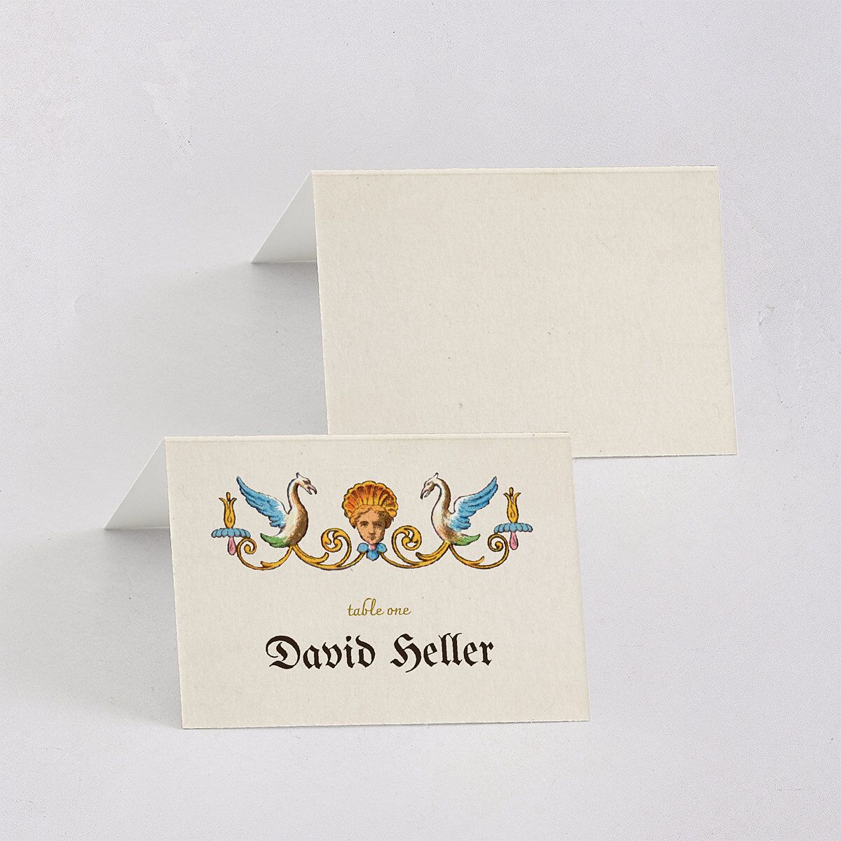 Medieval Renaissance Place Cards Canary Signature