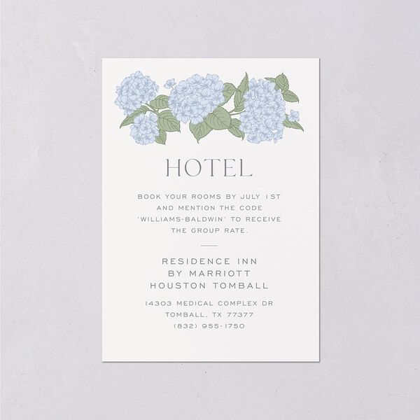 Vintage Hydrangea Frame Wedding Enclosure Cards Dusty Blue Signature Standard