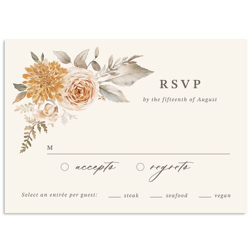 Elegant Botanical Autumn Floral Wedding Response Cards Daffodil Signature Standard