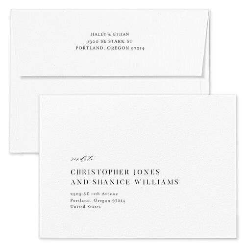 Romantic Greenery Wedding Invitation Envelopes Blue Tide Pool Return Address Standard Signature