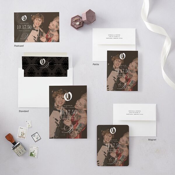 Til Death Gothic Photo Save the Date Postcards Sand