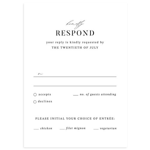 Elegant Gallery Tri Photo Wedding Response Cards Licorice Signature Standard