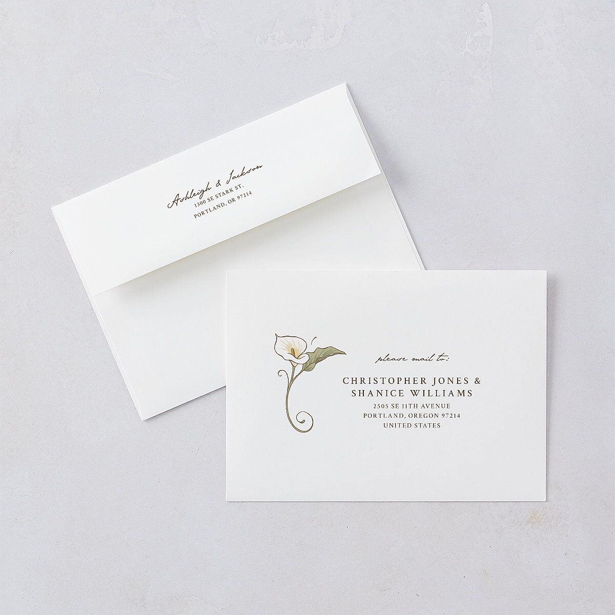 Calla Lily Nouveau Engagement Party Invitations Champagne Signature Blank Standard
