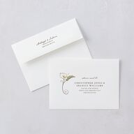 Calla Lily Nouveau Engagement Party Invitations Champagne Signature Blank Standard