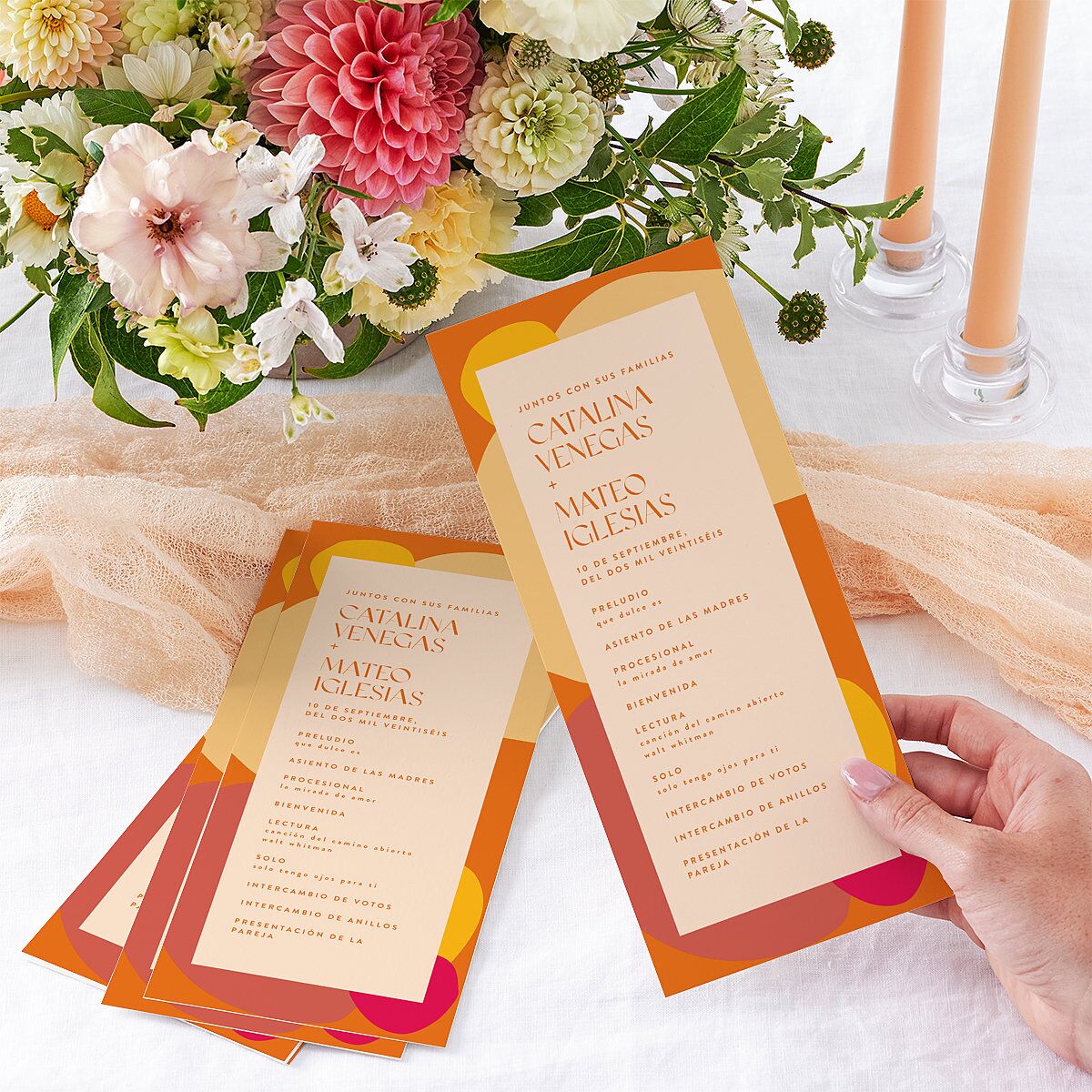 Santa Cruz Wedding Programs Tangerine Signature