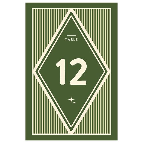 Retro Tropical Destination Table Numbers Pear Signature
