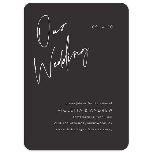 Signed Wedding Invitations Pure White Signature Blank No Rounded