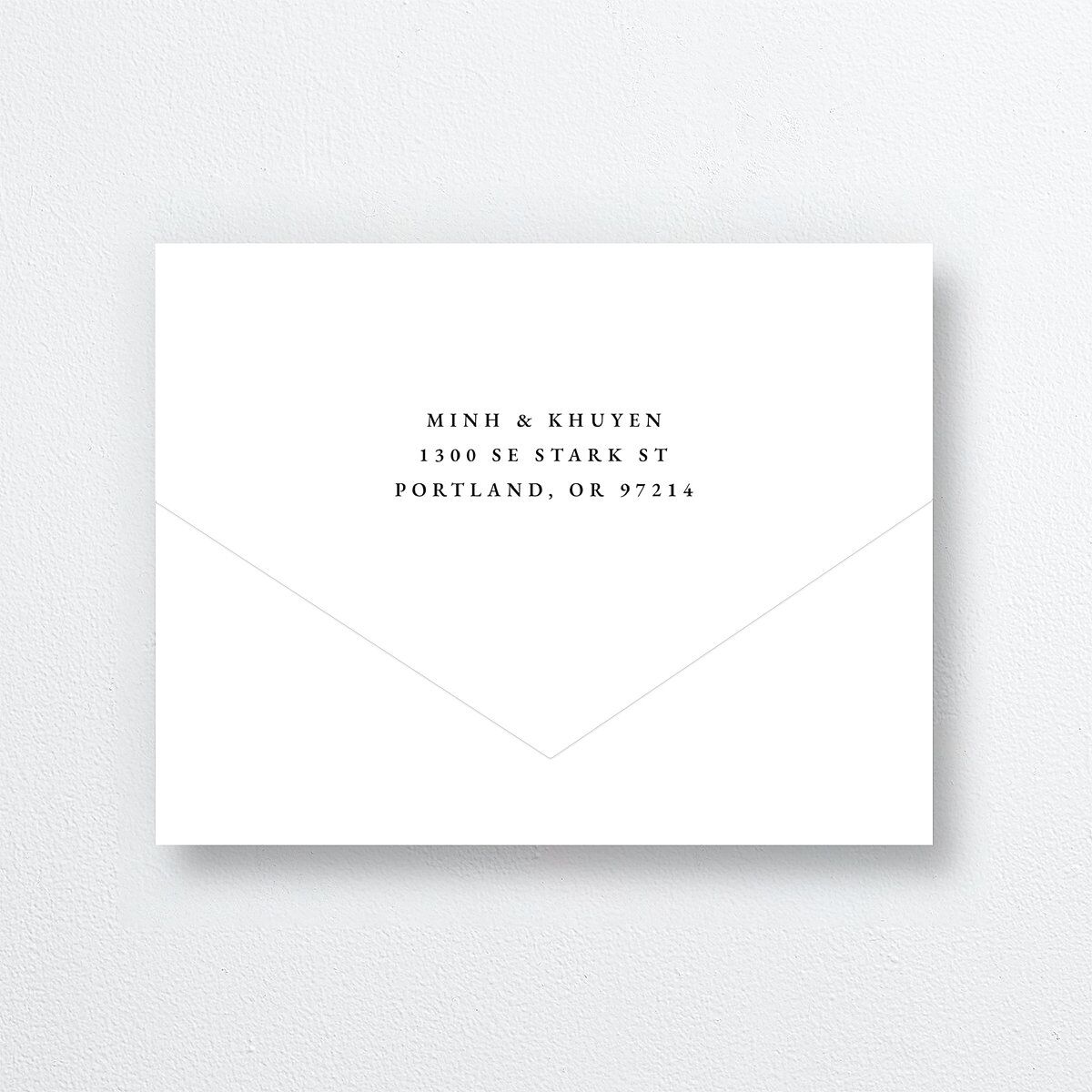 Romantic Wisteria All-in-One Wedding Invitations Purple Petal Signature Light Both Recipient and Return Addresses No