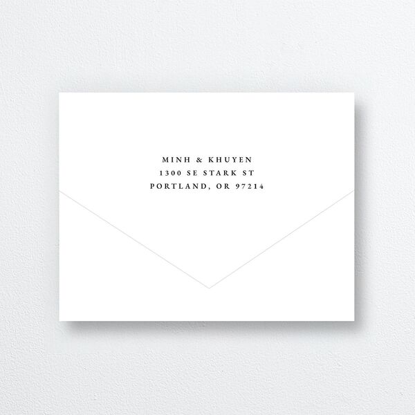 Romantic Wisteria All-in-One Wedding Invitations Purple Petal Signature Light Both Recipient and Return Addresses No