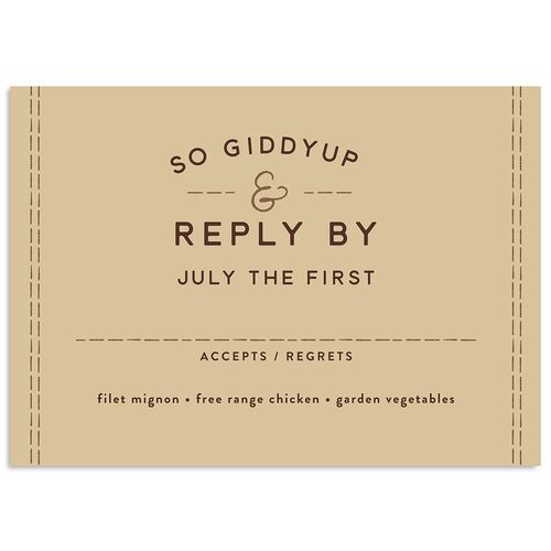 Western Denim Wedding Response Cards Tan Signature Standard
